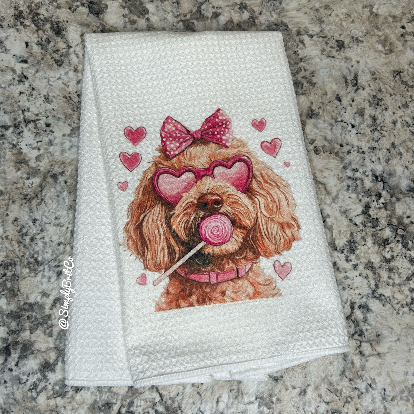 Doodle Heart Lollipop Kitchen Towel