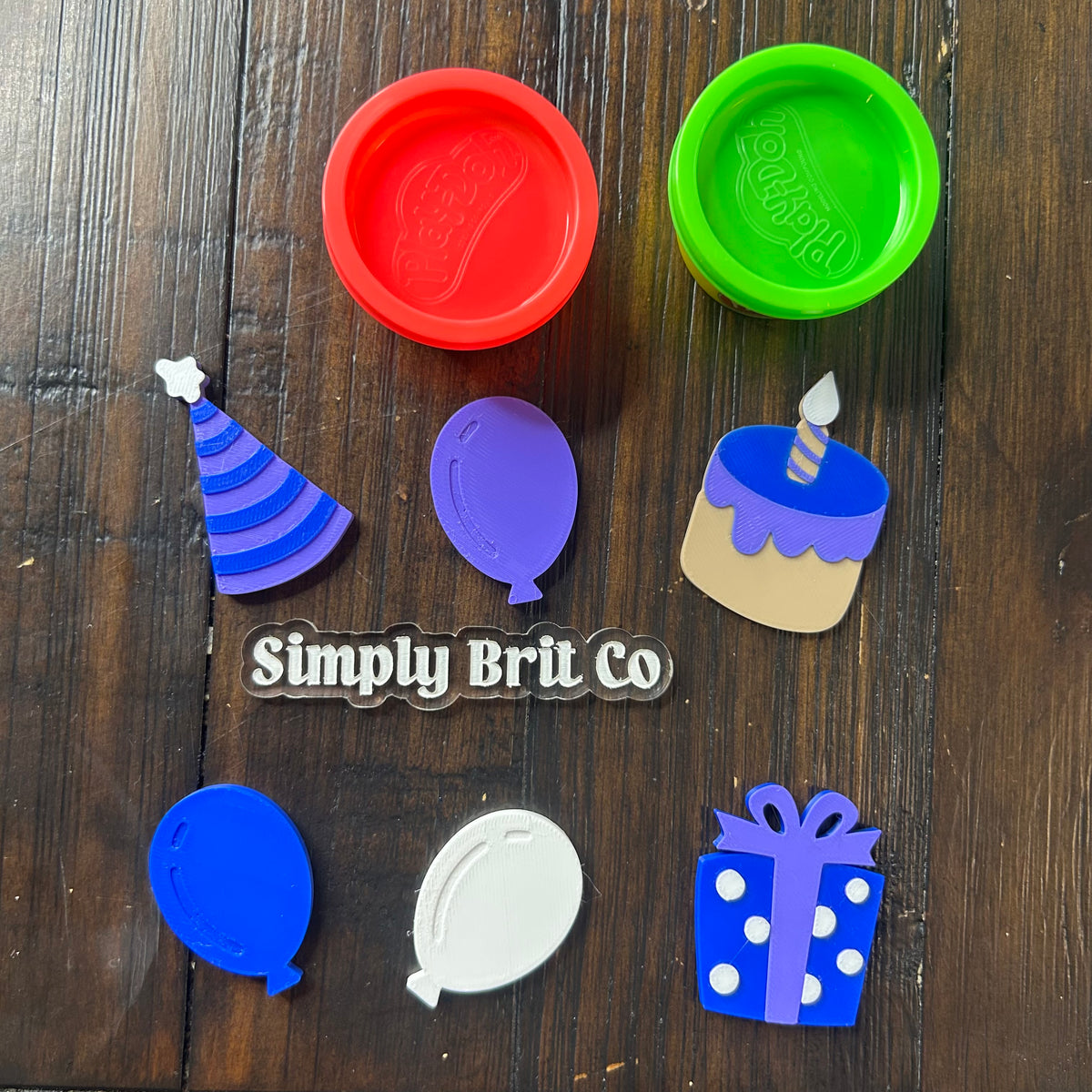 Purple and Blue Birthday Bash Playdough Bucket Kit