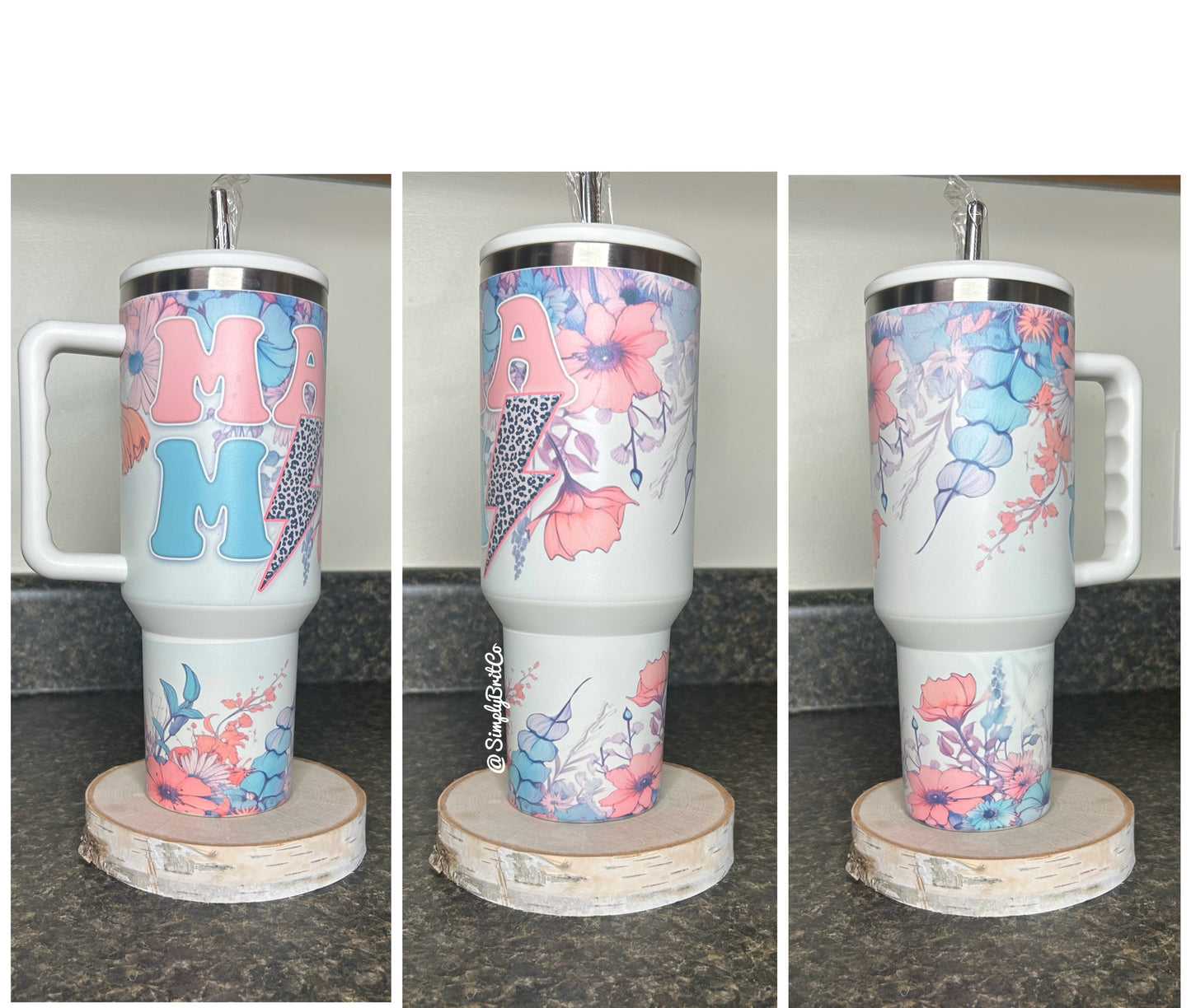 Matte Mama 40oz Tumbler | Floral | Cheetah