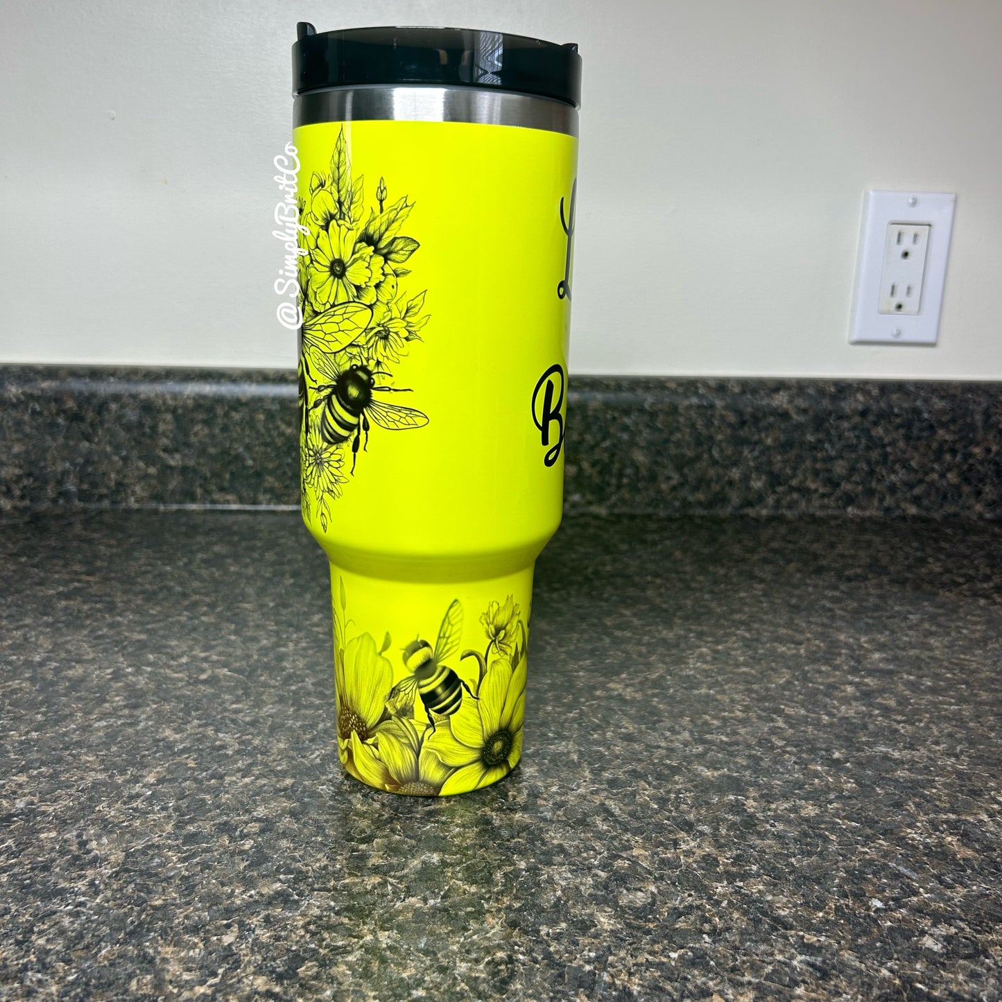 Let it Bee 40oz Tumbler | Neon Yellow