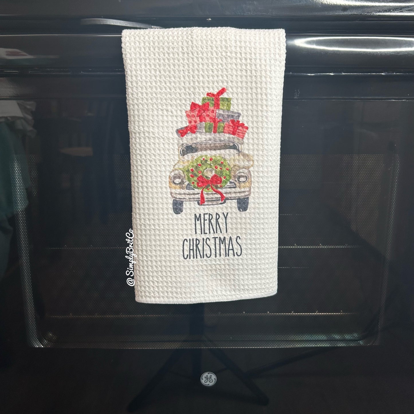 Merry Christmas Truck Kitchen Towel