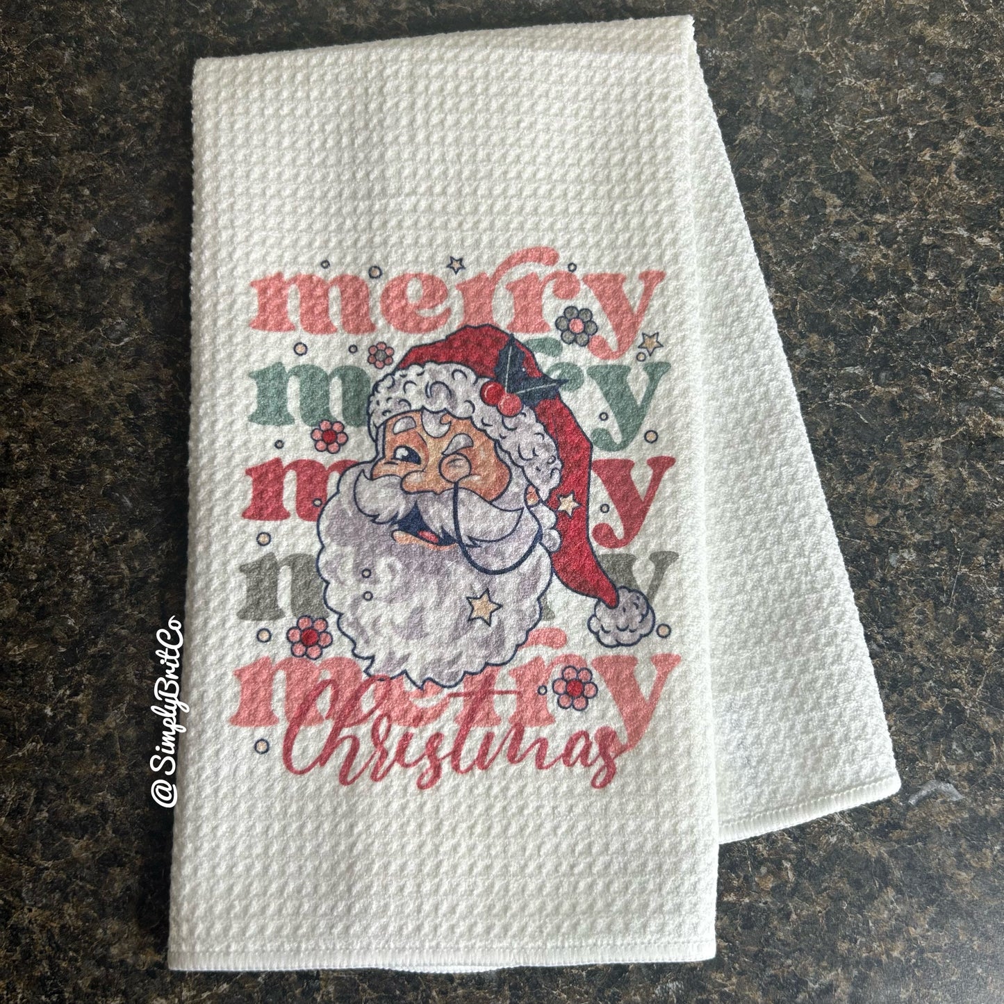 Merry Merry Christmas Santa Kitchen Towel