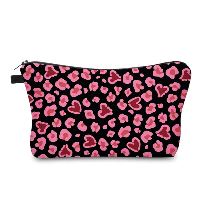 Pouch - Animal Print Heart on Black
