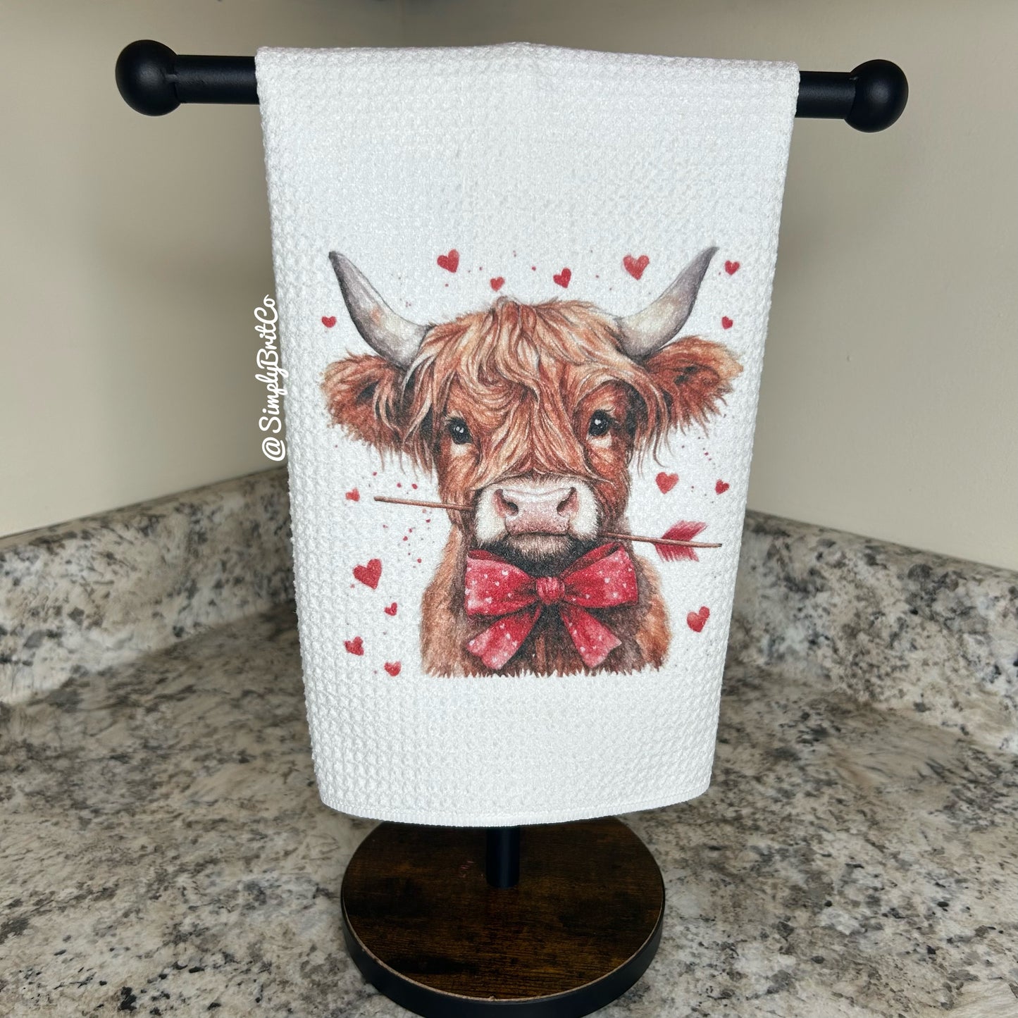 Red Arrow Highland Cow Kitchen Towel