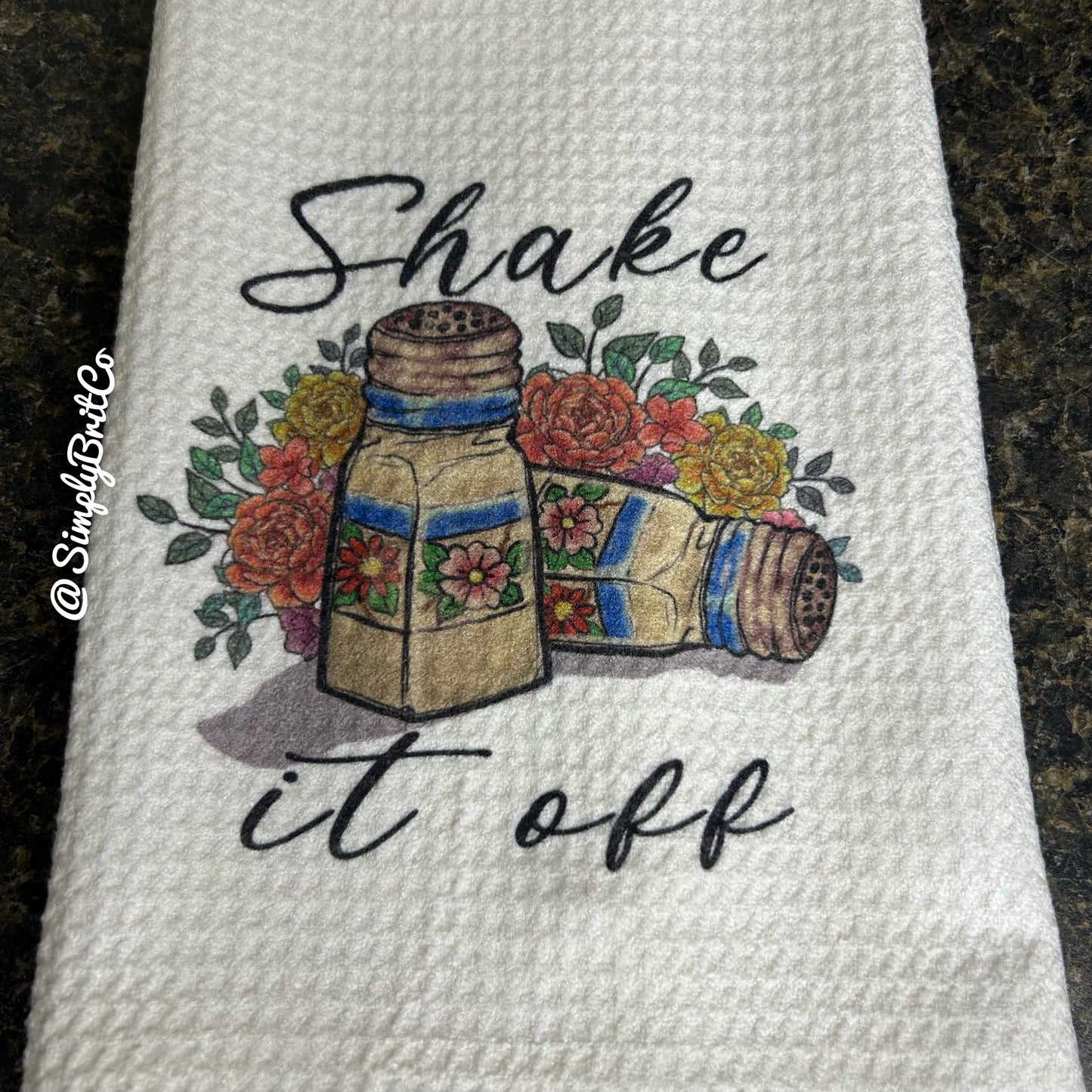 Shake it off Kitchen Towel | Salt Shakers