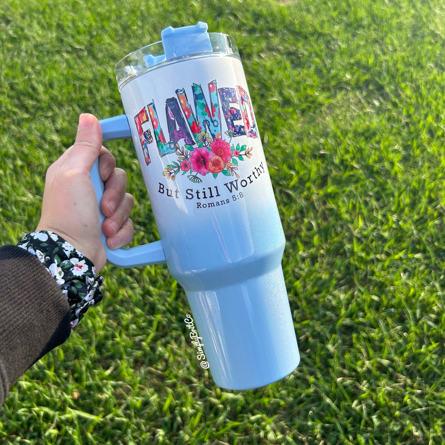 Flawed But Still Worthy 40oz Tumbler | Shimmer Ombre