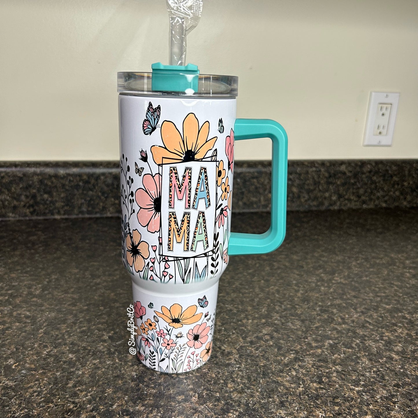 Mama Floral 40oz Tumbler | Pastel