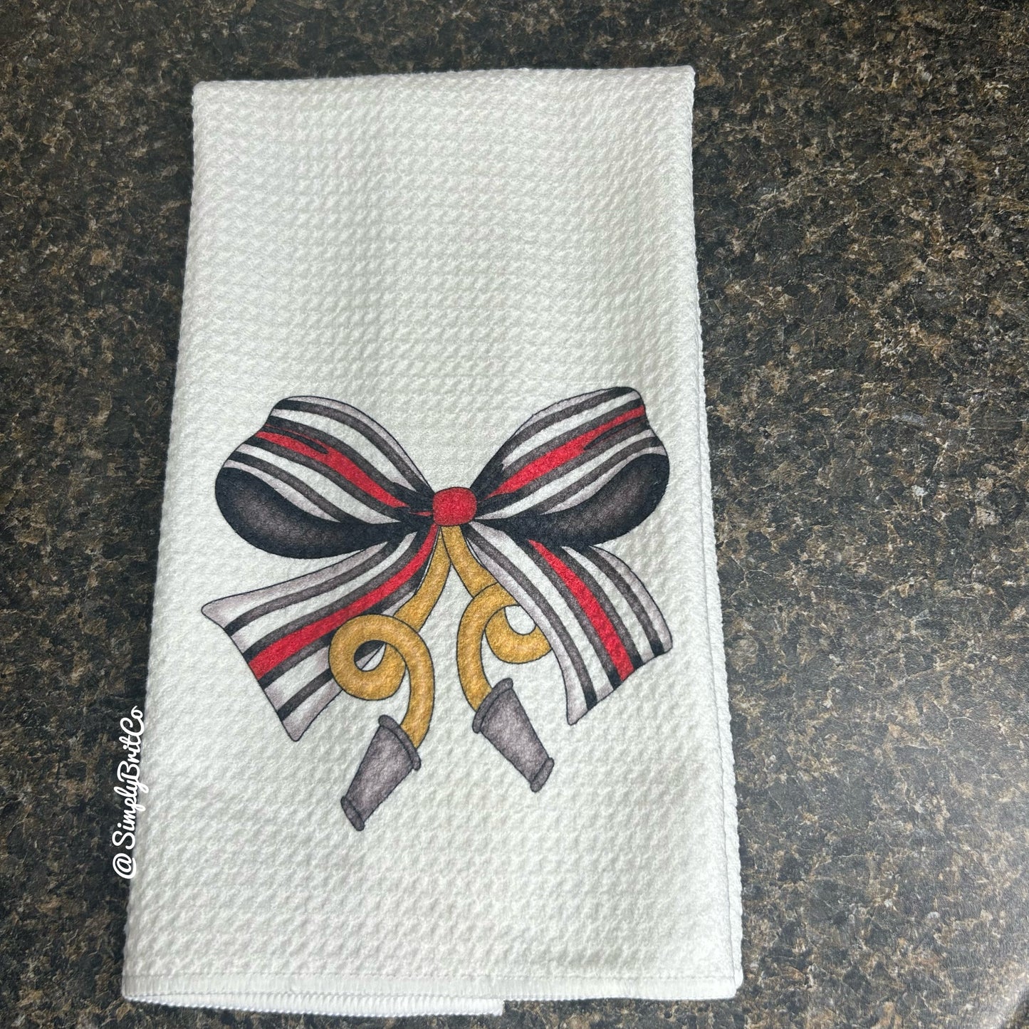 Back the Red Coquette Bow, Firefighters Kitchen Towel