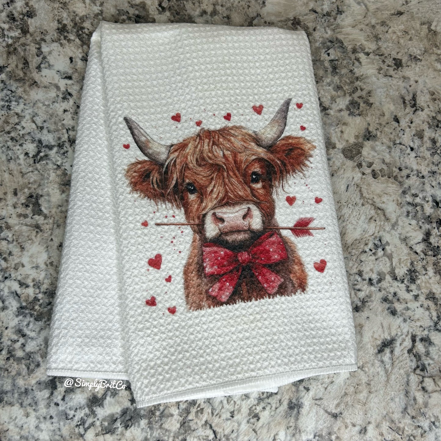 Red Arrow Highland Cow Kitchen Towel
