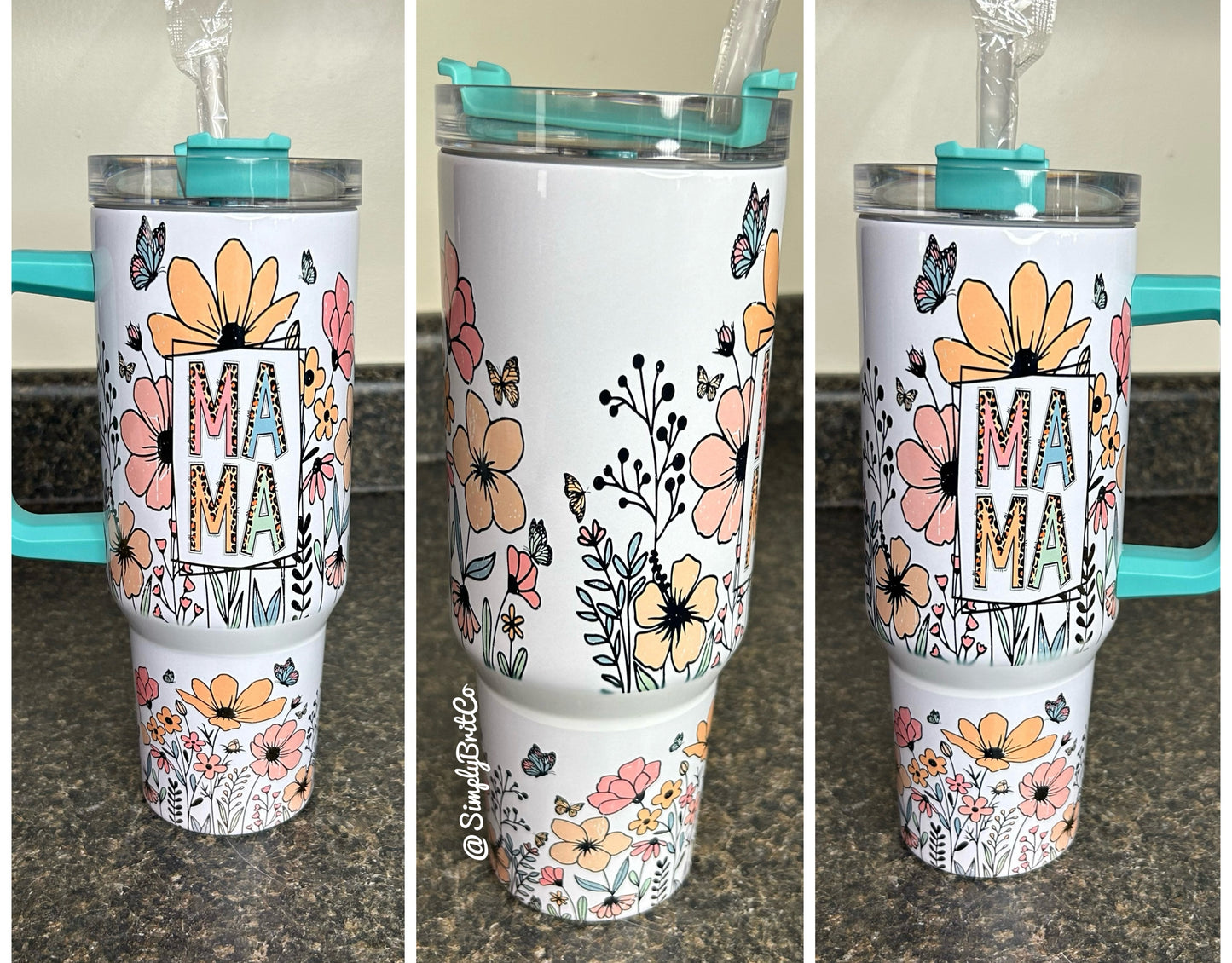Mama Floral 40oz Tumbler | Pastel