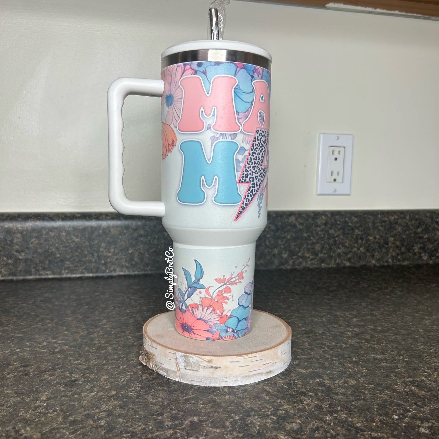 Matte Mama 40oz Tumbler | Floral | Cheetah