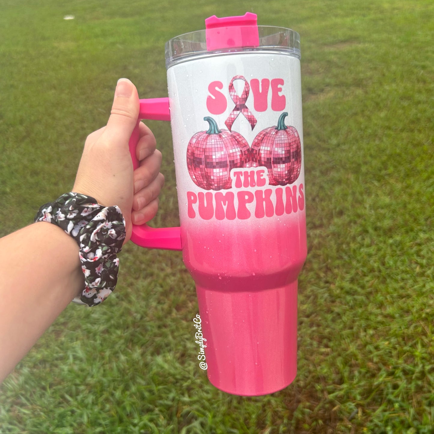Save The Pumpkins 40oz Tumbler | Breast Cancer