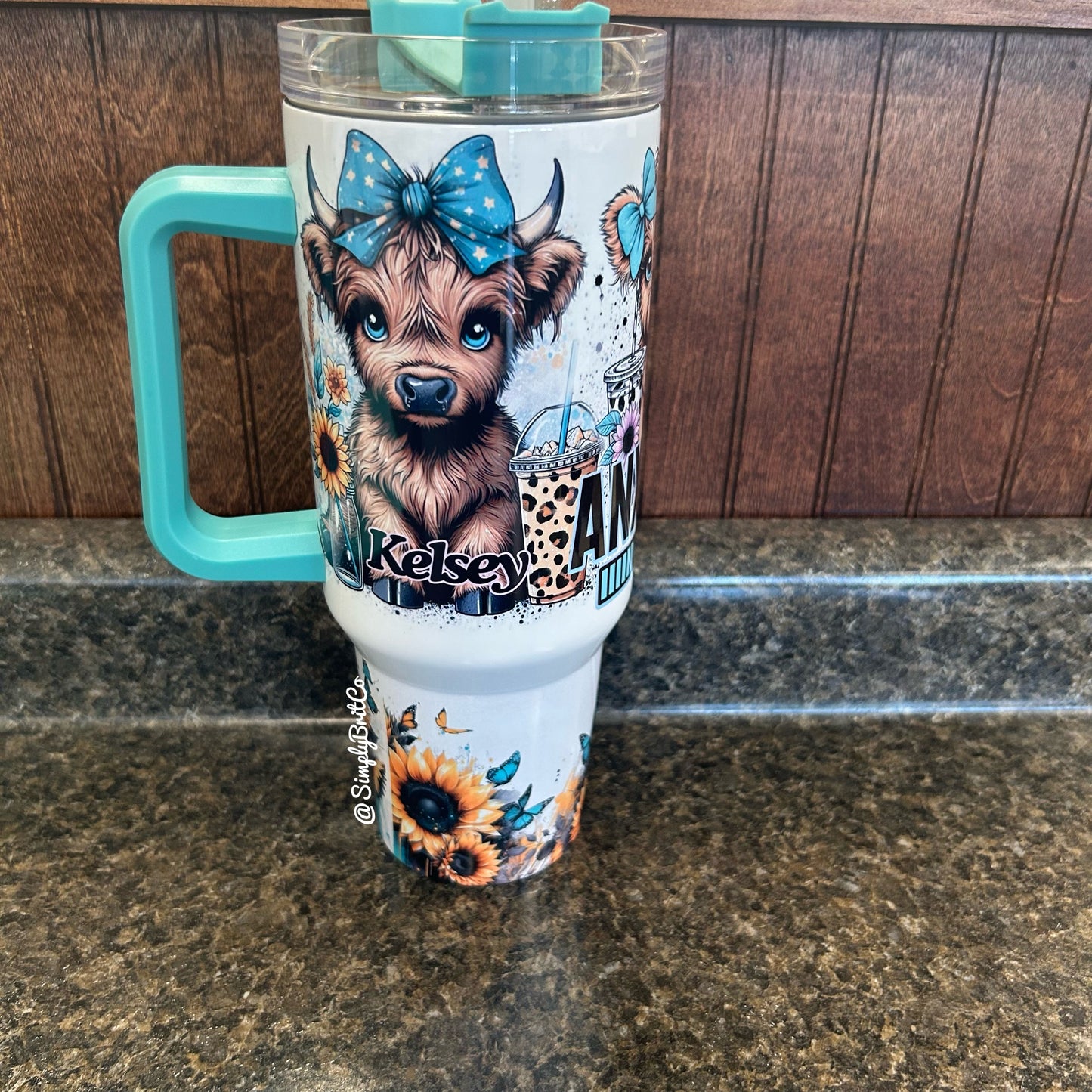 A Bit of a Mess Highland 40oz Tumbler | Anxiety | Perosnalization