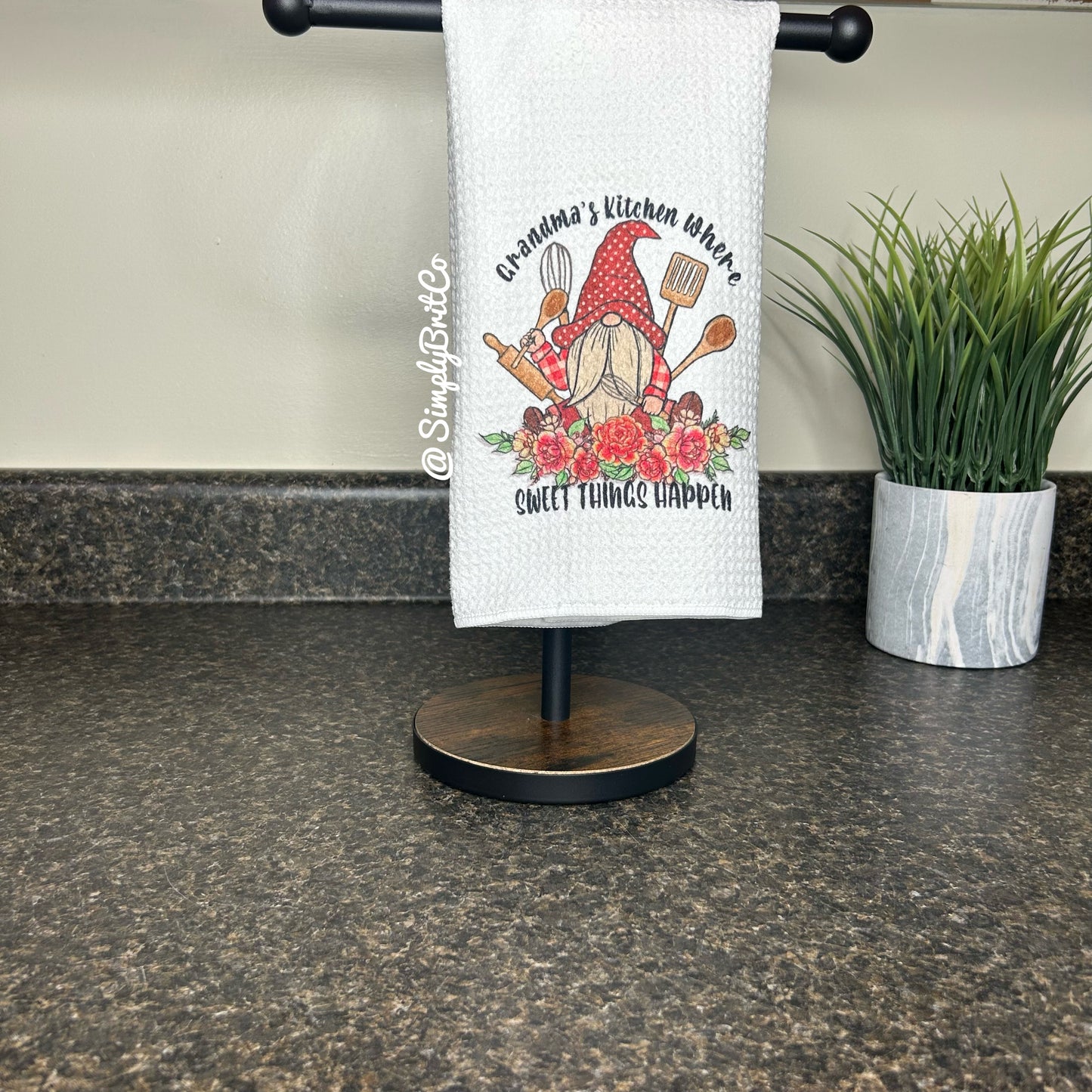 Gnome Grandmas Kitchen Where Sweet Things Happen Kitchen Towel