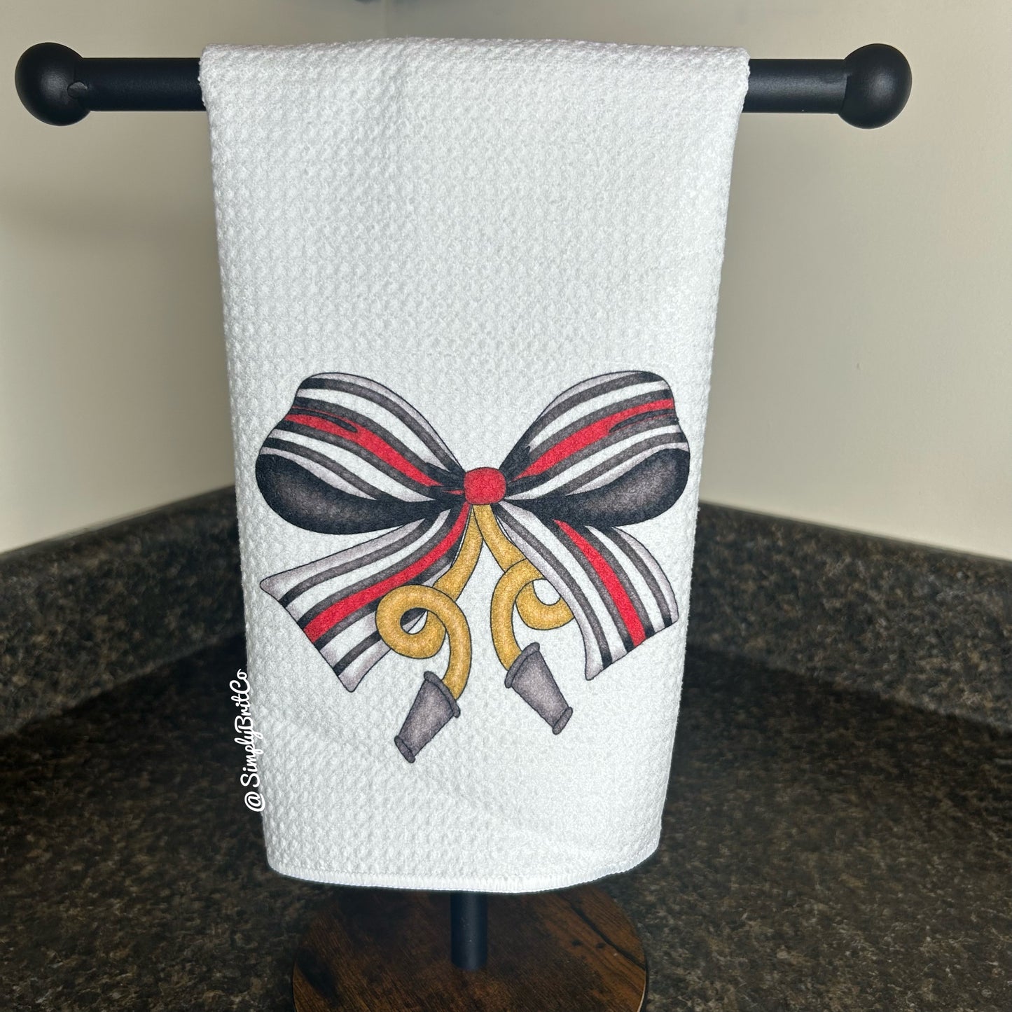 Back the Red Coquette Bow, Firefighters Kitchen Towel