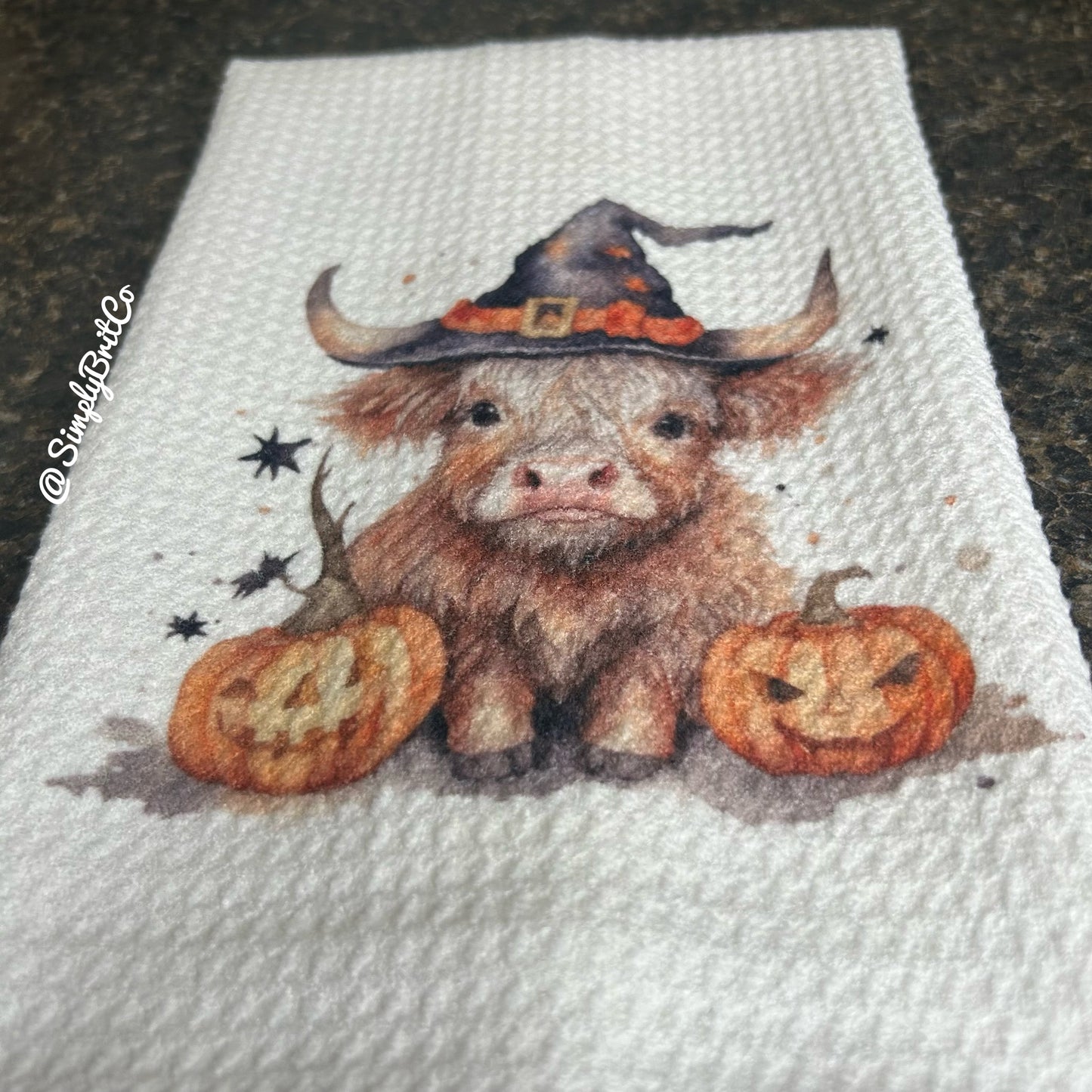 Highland Witch Pumpkin Kitchen Towel - Halloween