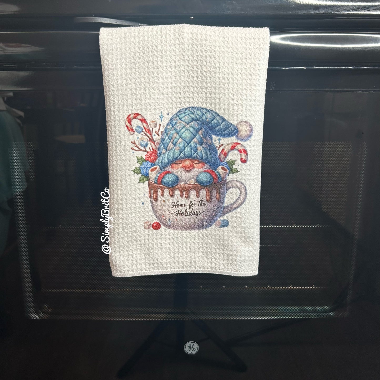 Home for the Holidays Gnome Cup Kitchen Towel - Christmas, Winter