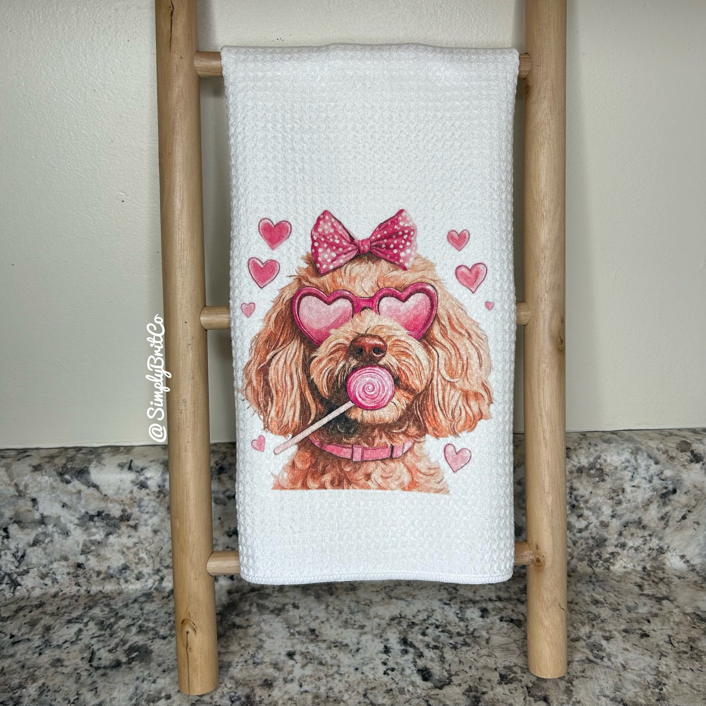 Doodle Heart Lollipop Kitchen Towel