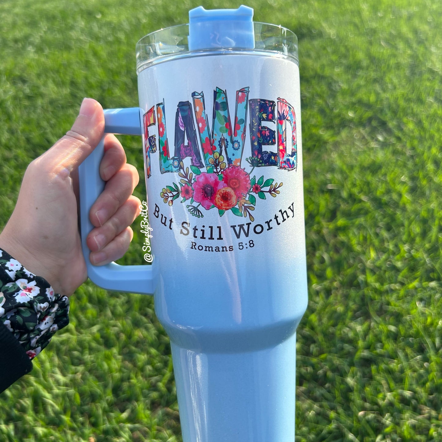 Flawed But Still Worthy 40oz Tumbler | Shimmer Ombre
