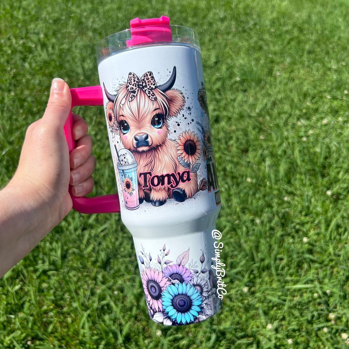 Highland Cow Coffee Anxiety 40oz Tumbler | Floral