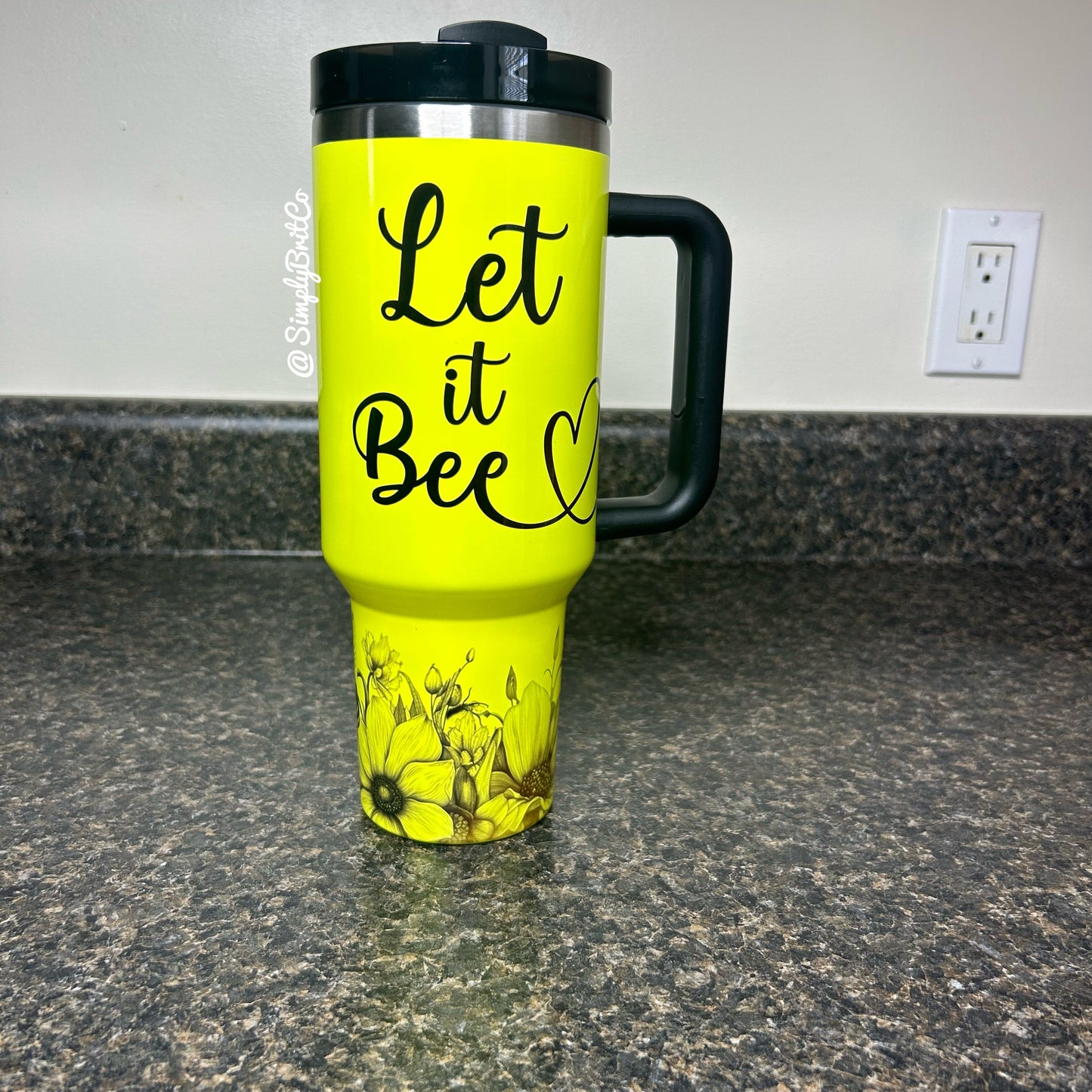 Let it Bee 40oz Tumbler | Neon Yellow