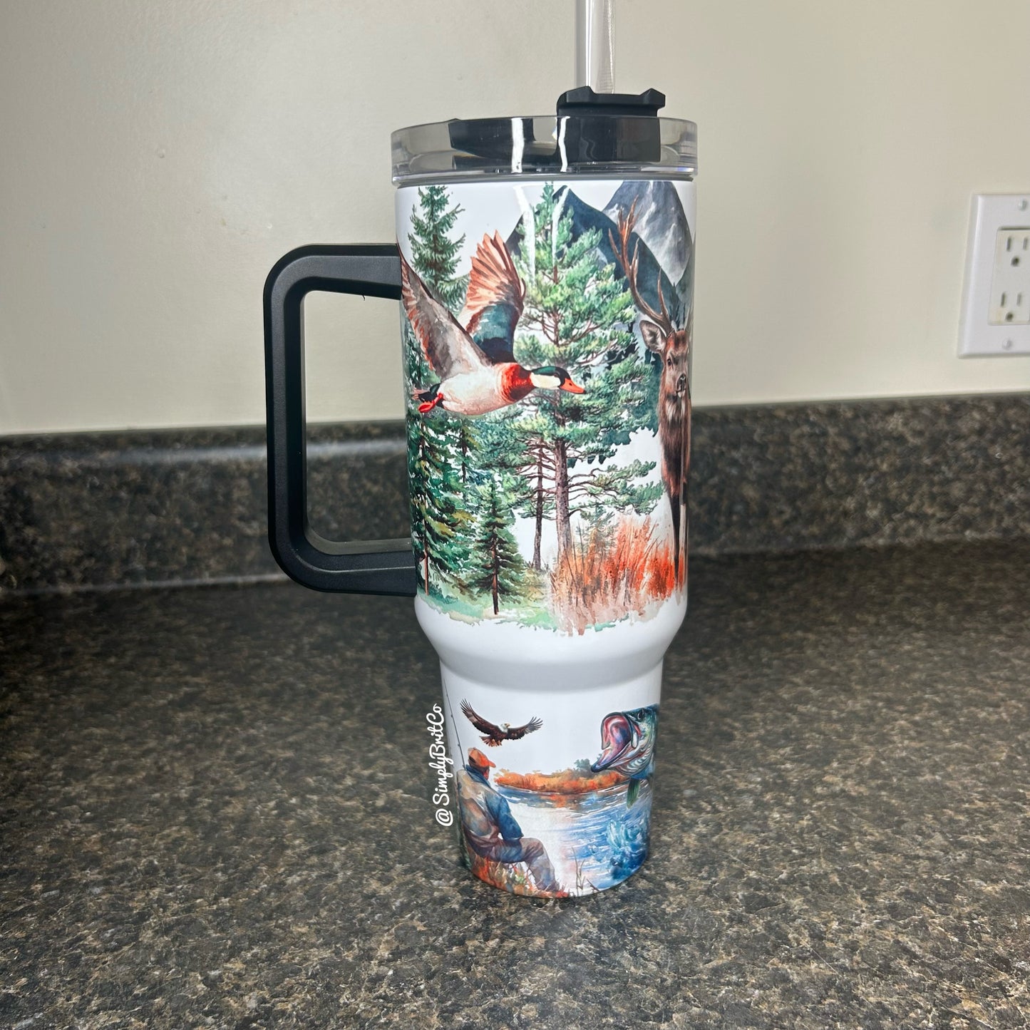 Outdoorsman 40oz Tumbler | Hunting | Fishing | Mountains