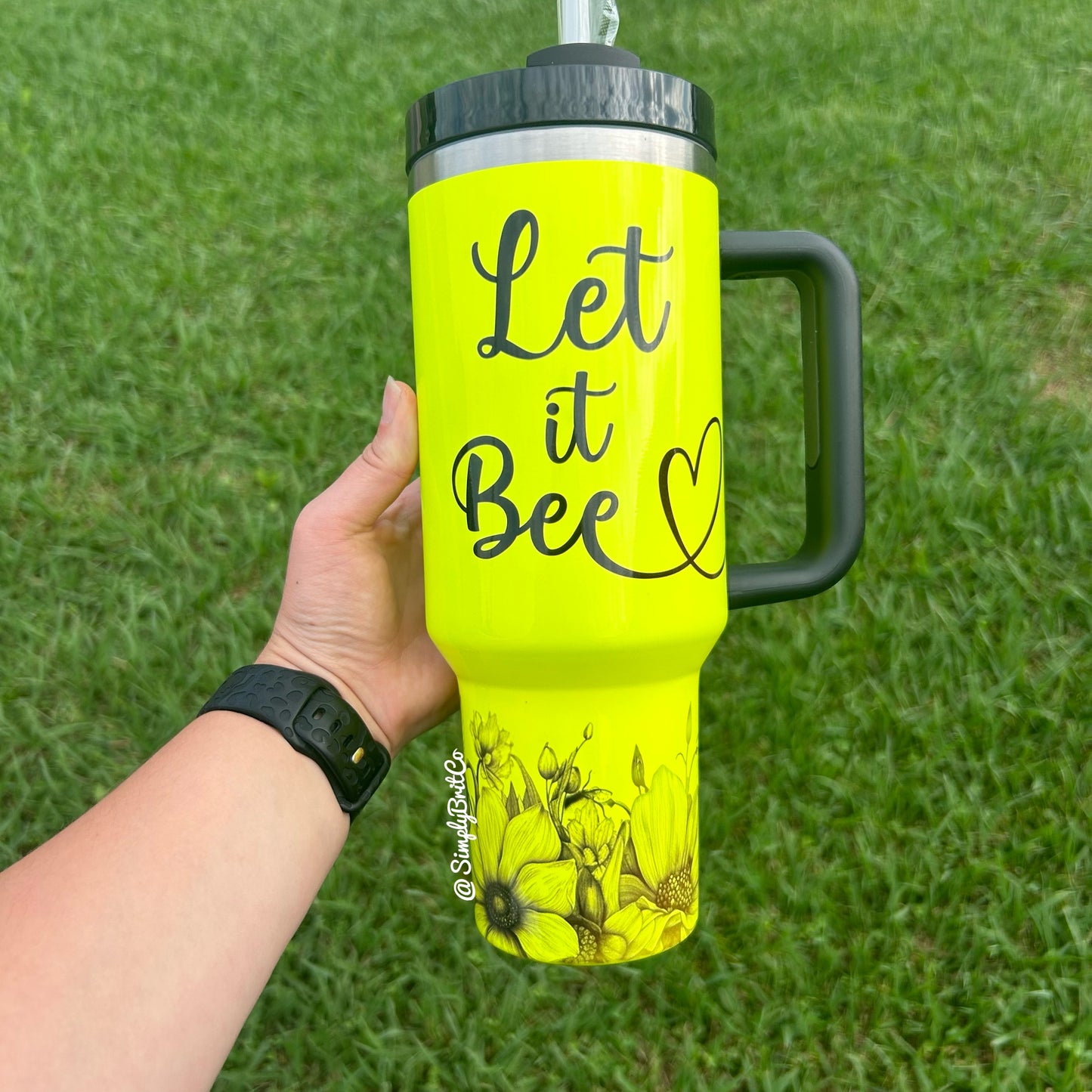 Let it Bee 40oz Tumbler | Neon Yellow