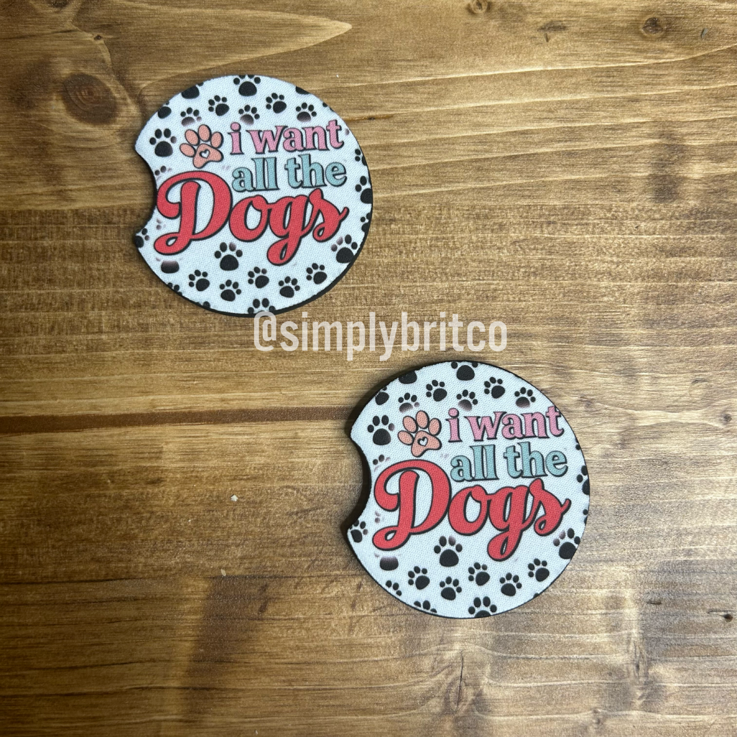 Dog Set of 2 Car Coaster