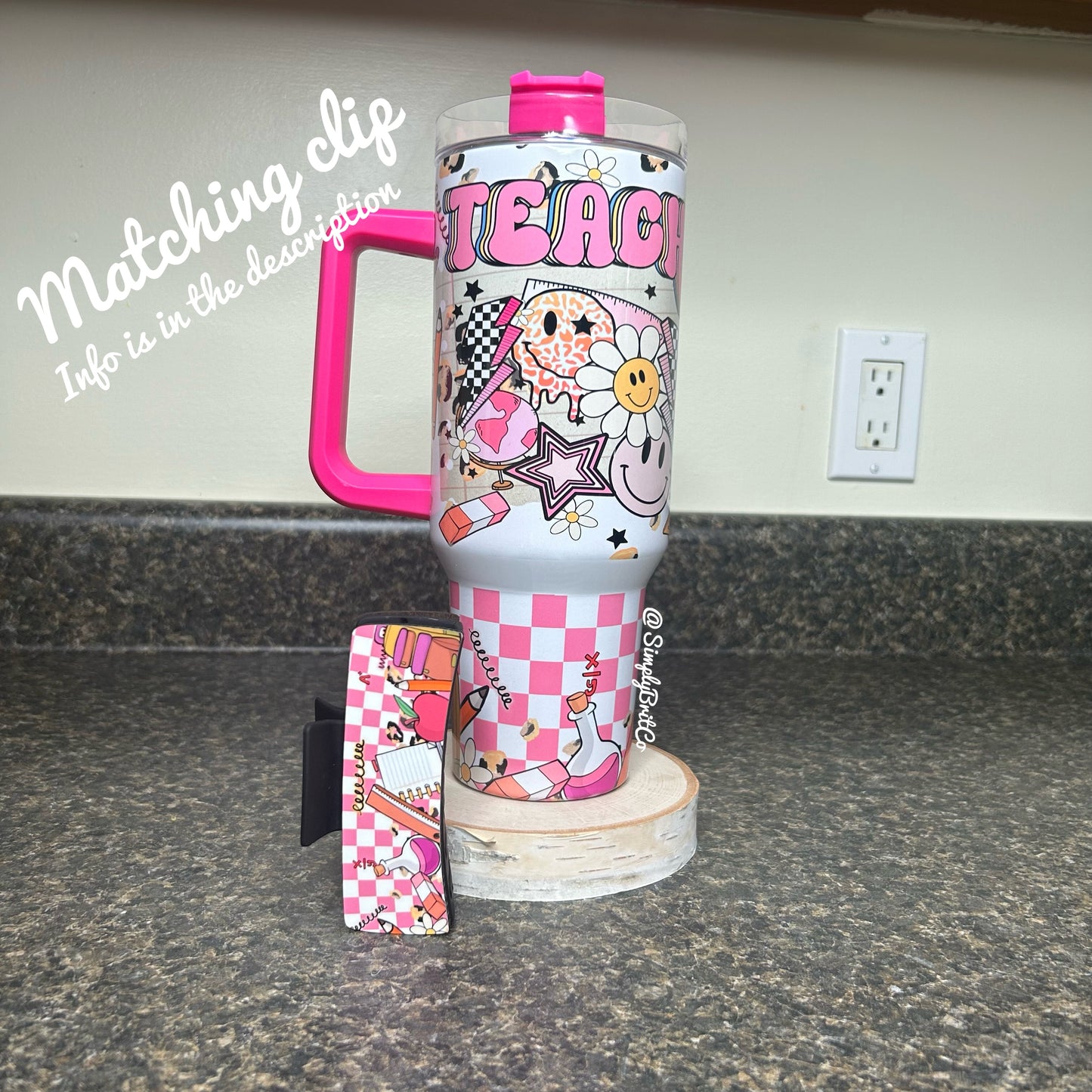 Pink Teacher 40oz Tumbler