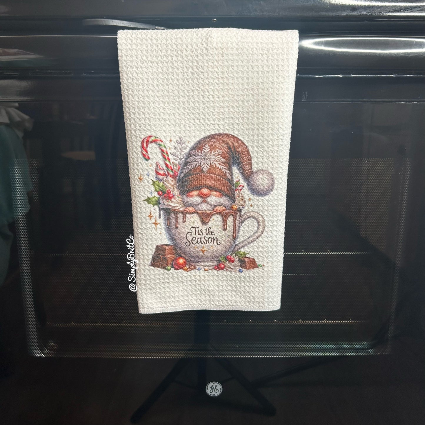 Tis The Season Gnome Cup Christmas Kitchen Towel