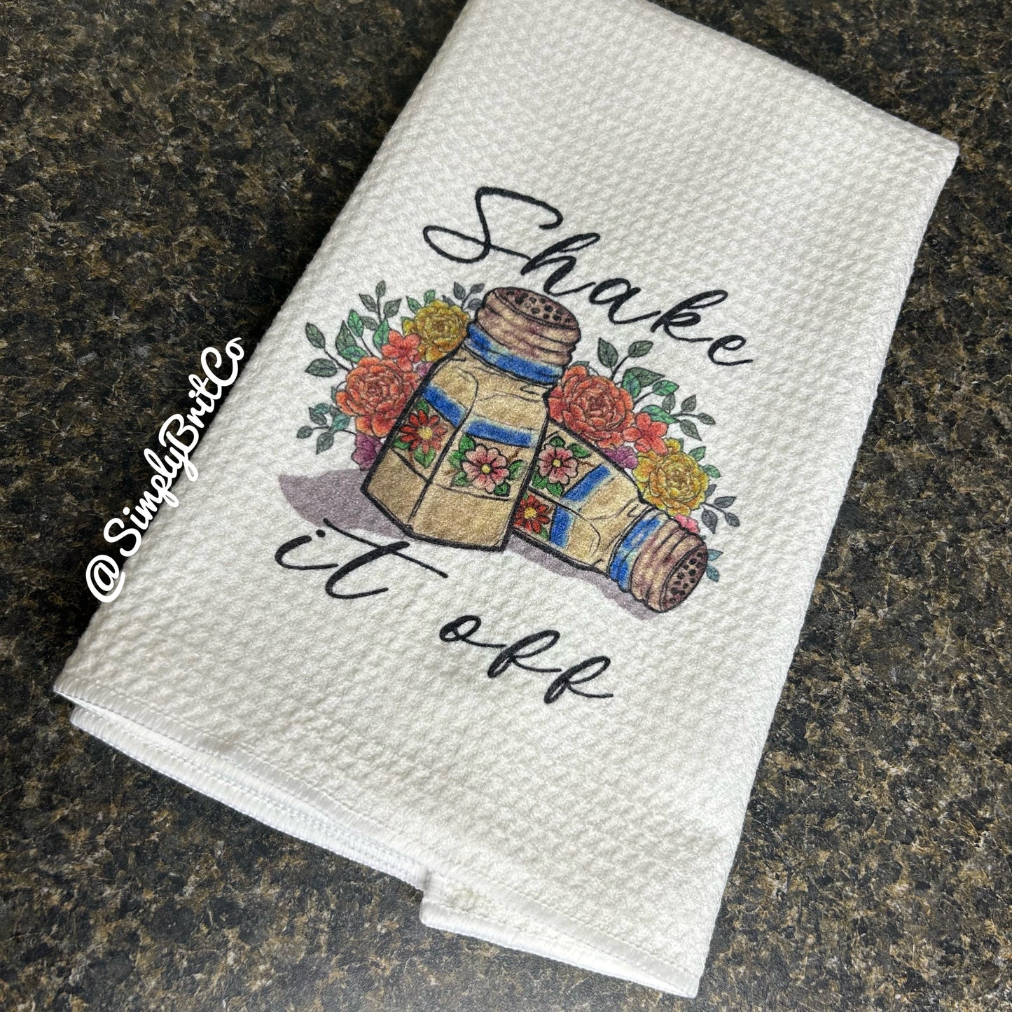 Shake it off Kitchen Towel | Salt Shakers