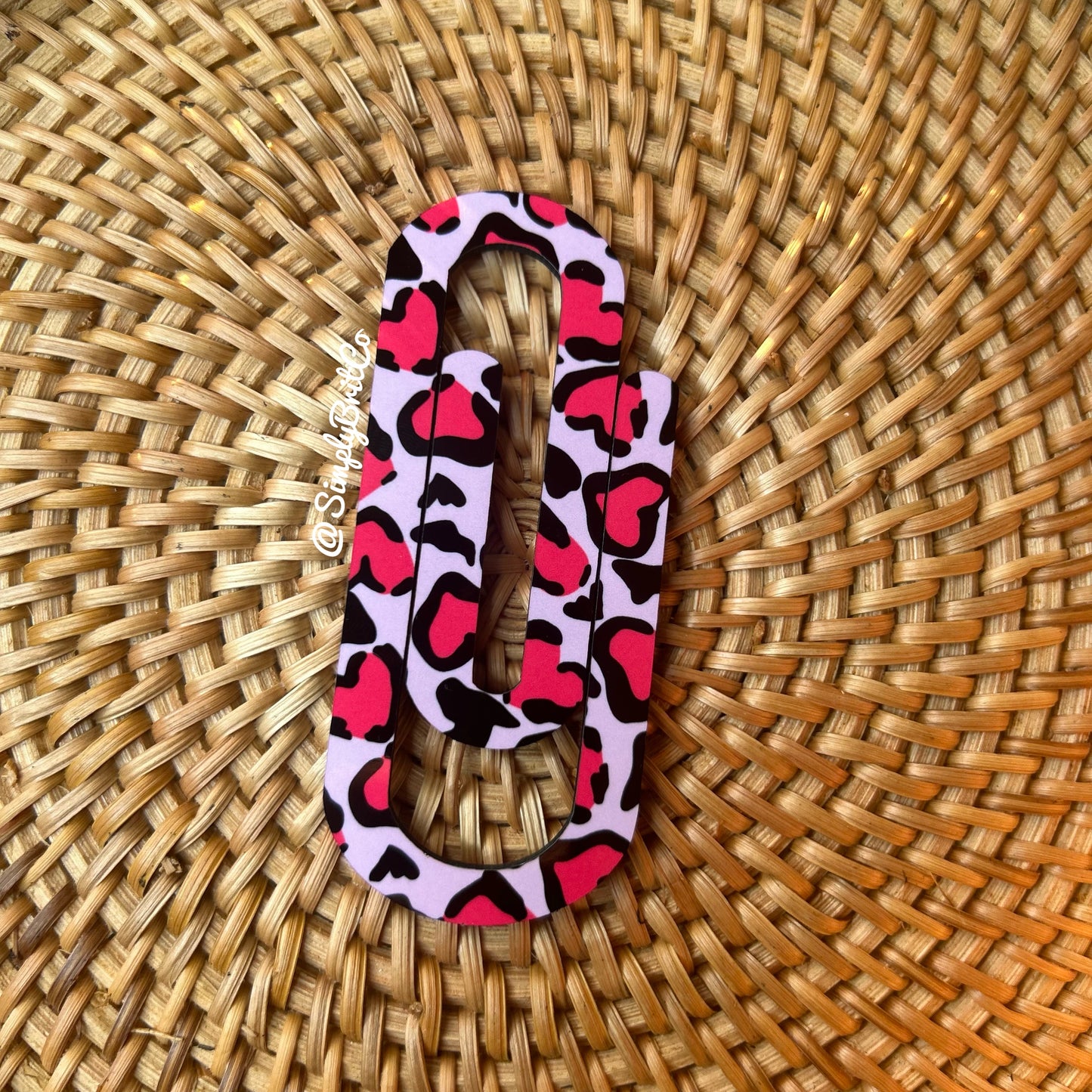 Cheetah Heart Jumbo Paperclip Bookmark | Jumbo Paper Clip for office, school, or the avid book reader in your life |