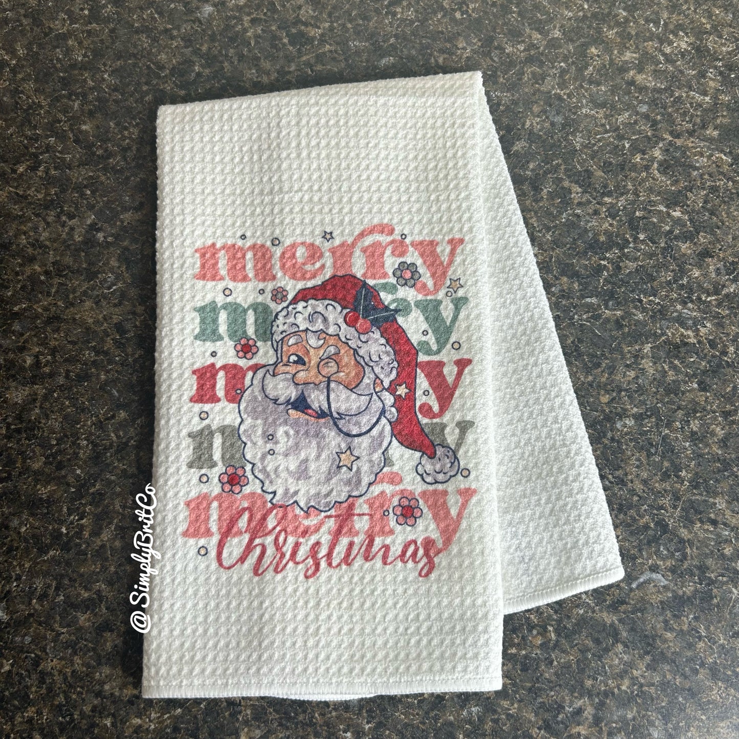 Merry Merry Christmas Santa Kitchen Towel