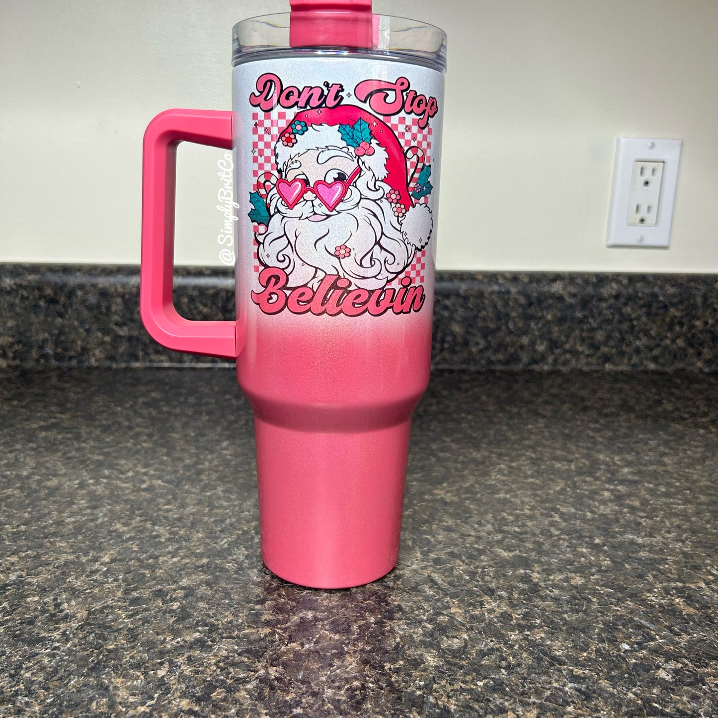 Don’t Stop Believin 40oz Tumbler | Shimmer Ombre | Christmas