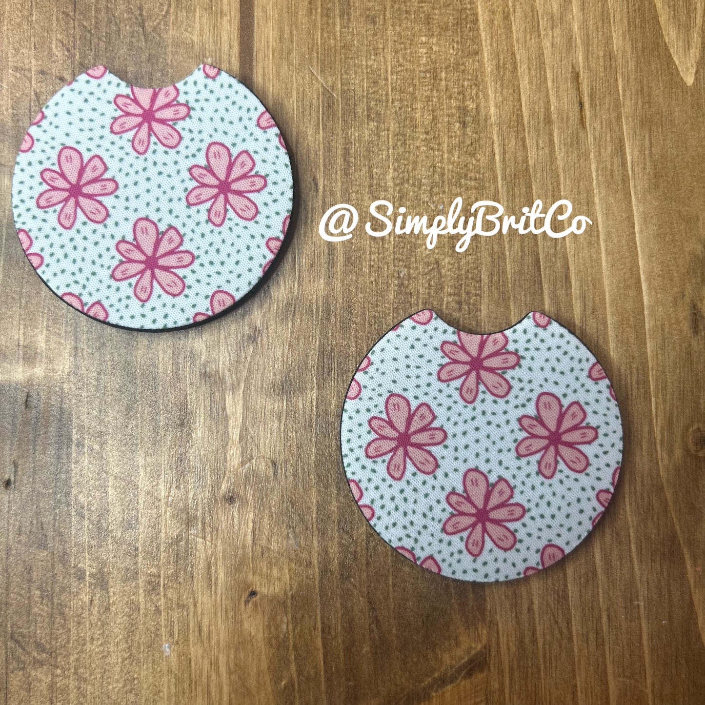 Simply Pink Floral Freshie and Car Coaster