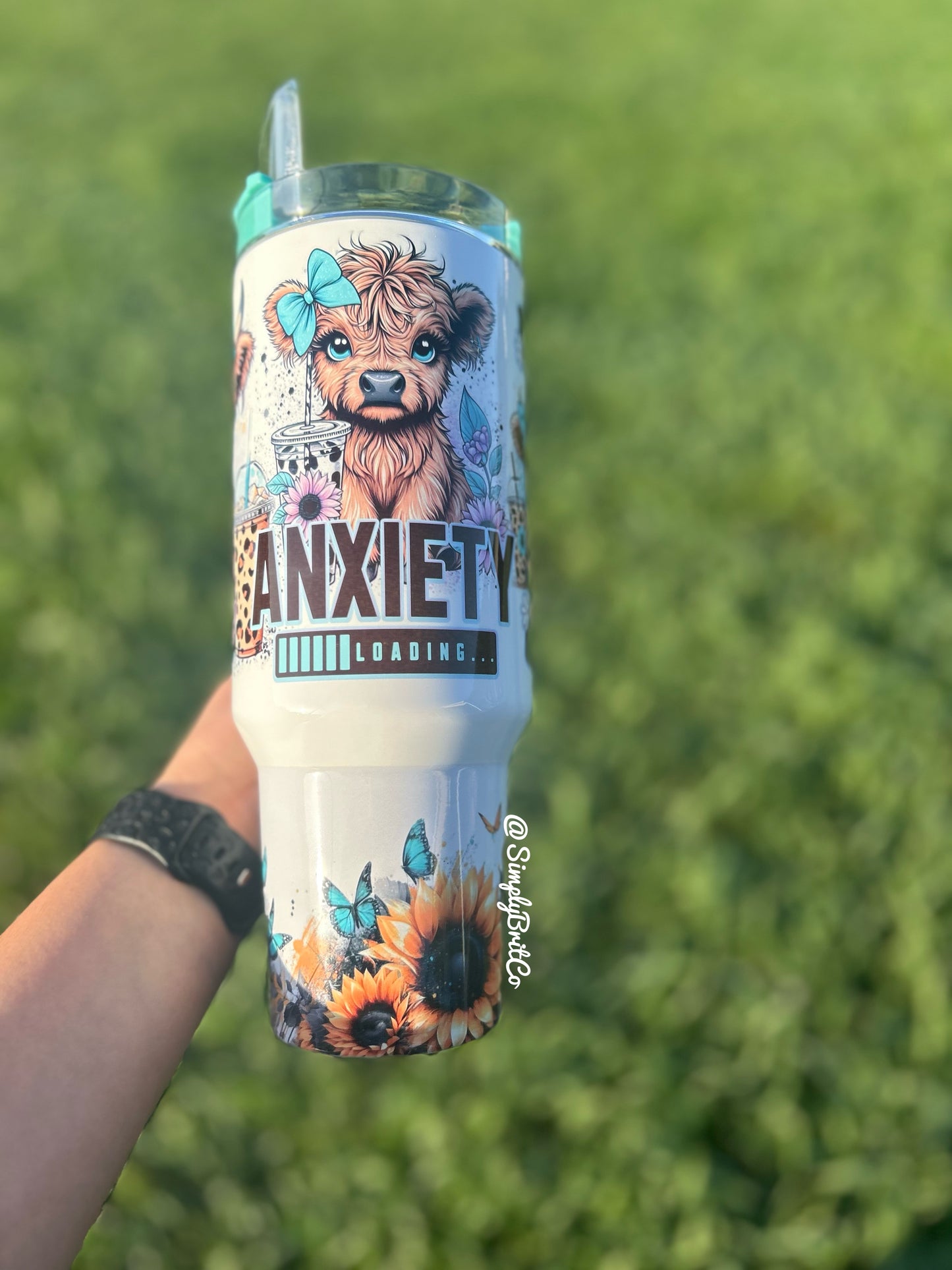 A Bit of a Mess Highland 40oz Tumbler | Anxiety | Perosnalization