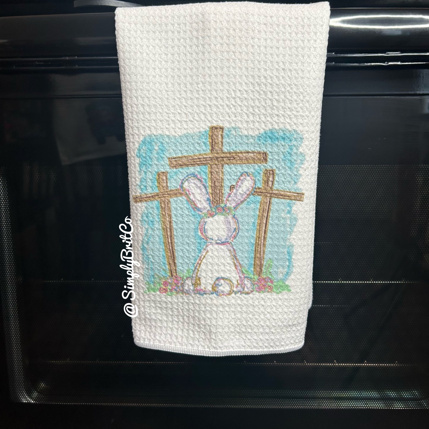 Bunny Cross Kitchen Towel | Easter Home Decor |