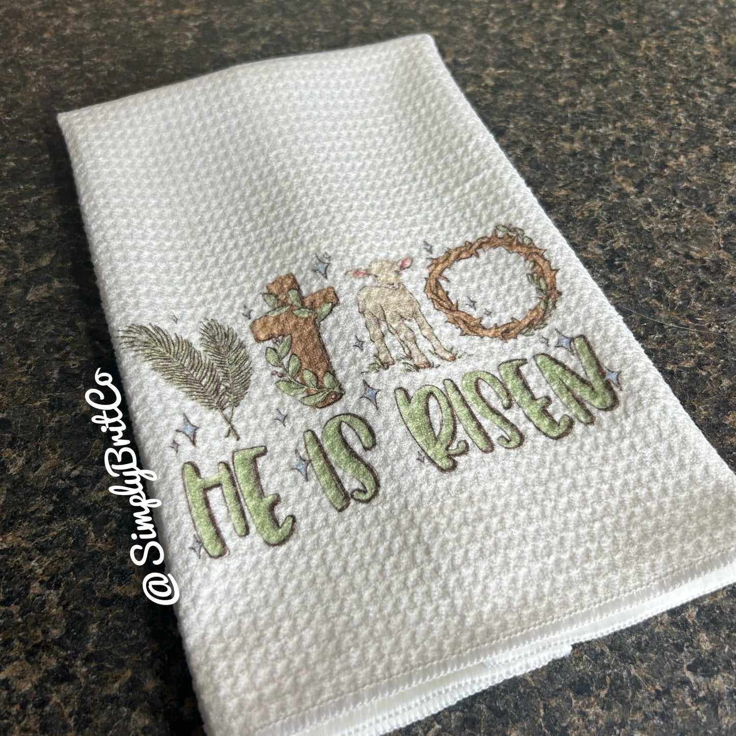 He Is Risen Kitchen Towel | Easter Home Decor |