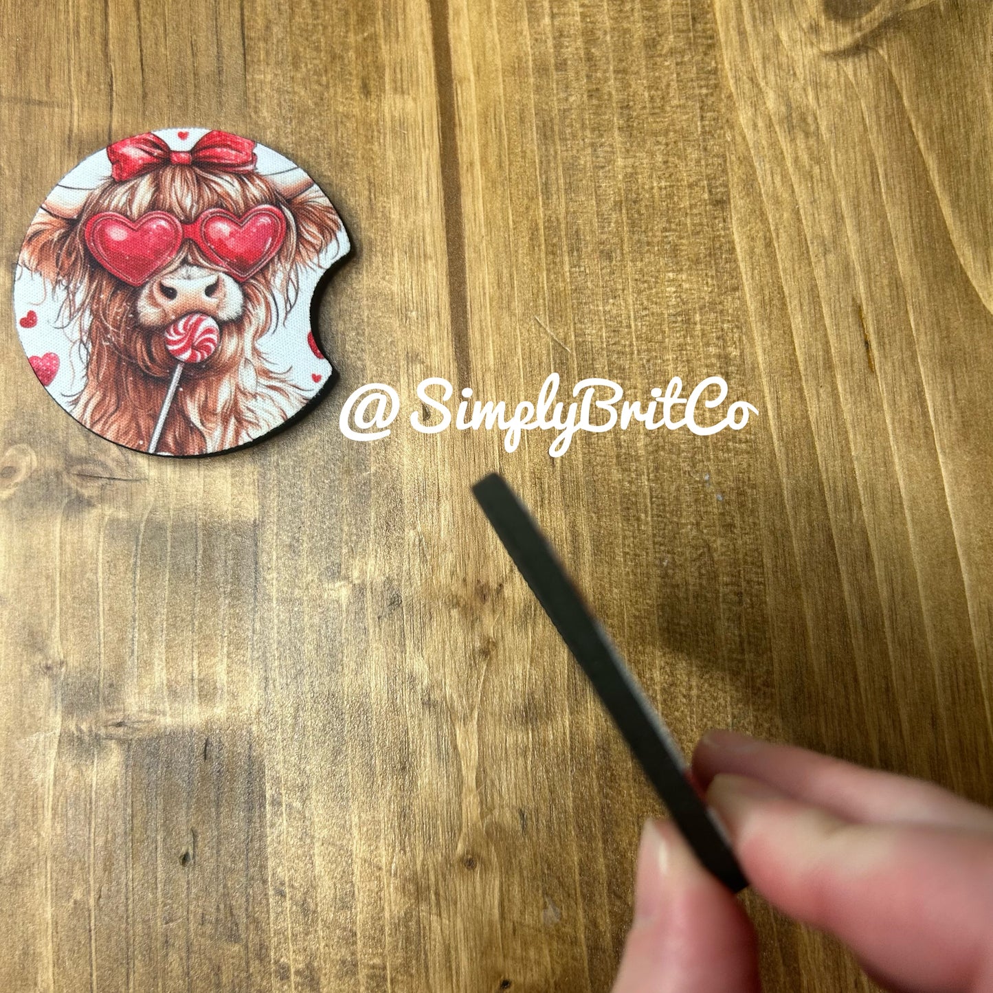 Red Highland Cow Freshie and Car Coaster