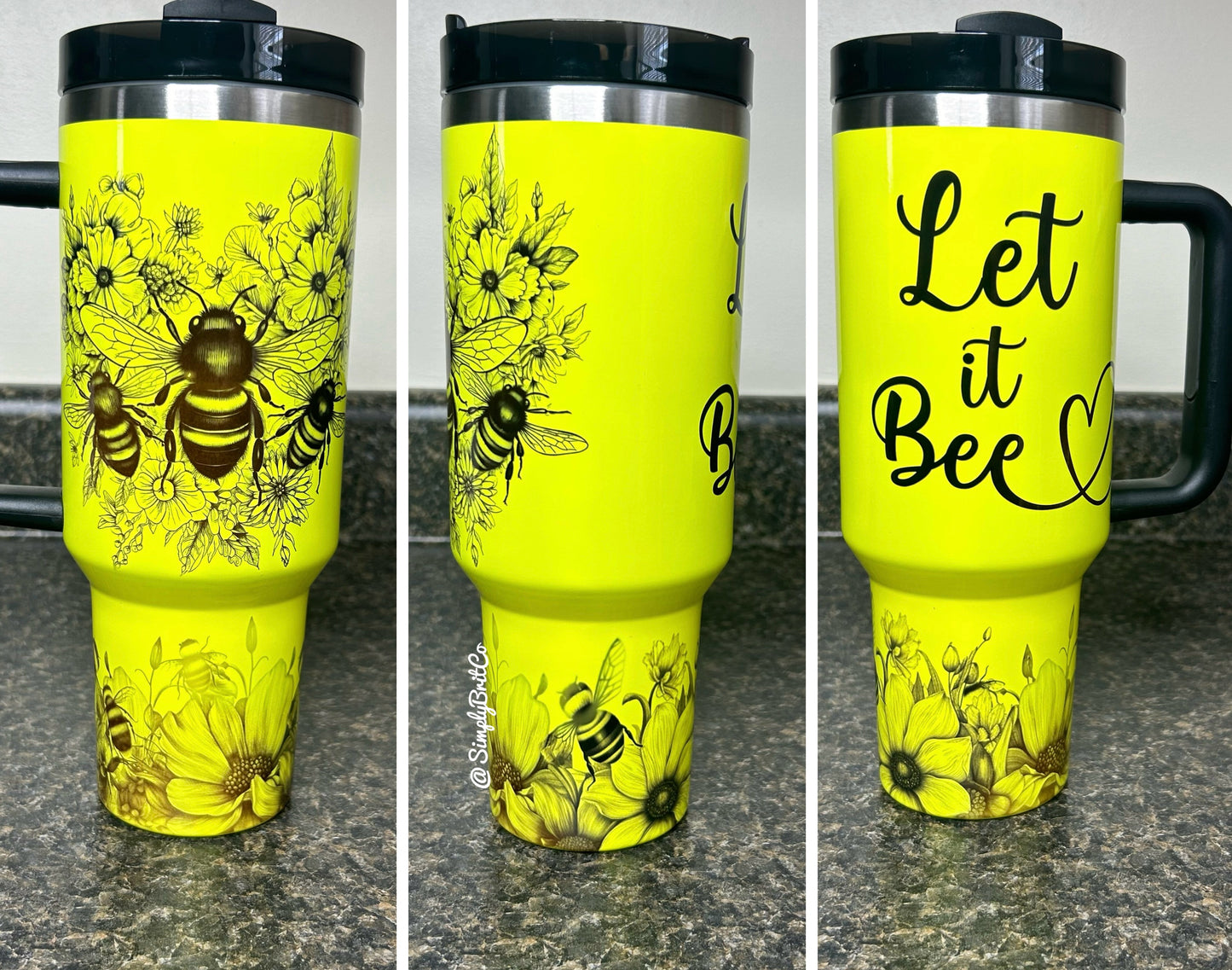 Let it Bee 40oz Tumbler | Neon Yellow