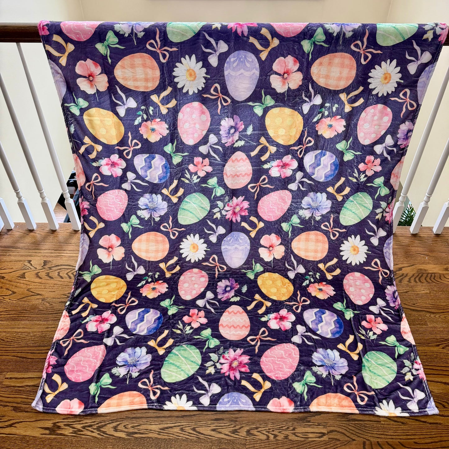 Blanket - Easter - Purple Eggs & Bows