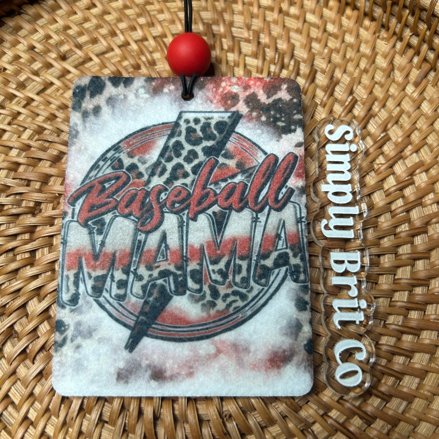 Baseball Mama Freshie | Cheetah and Red