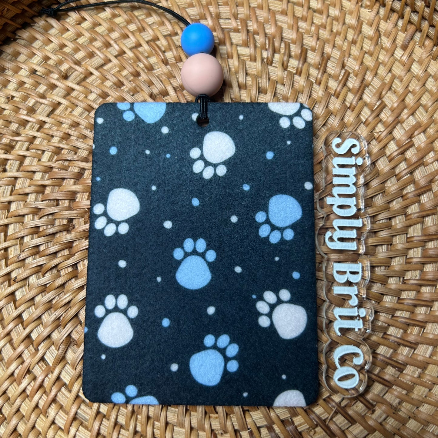 Black Background Paw Print Freshie