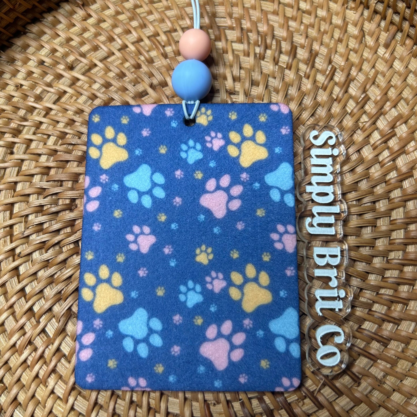 Blue Background Paw Print Freshie