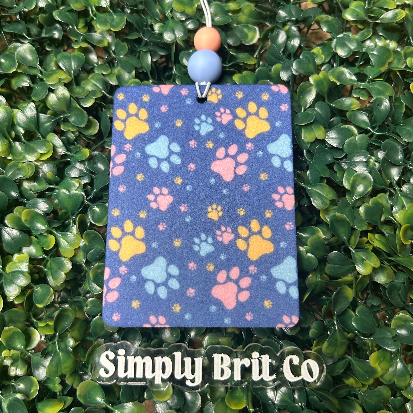 Blue Background Paw Print Freshie