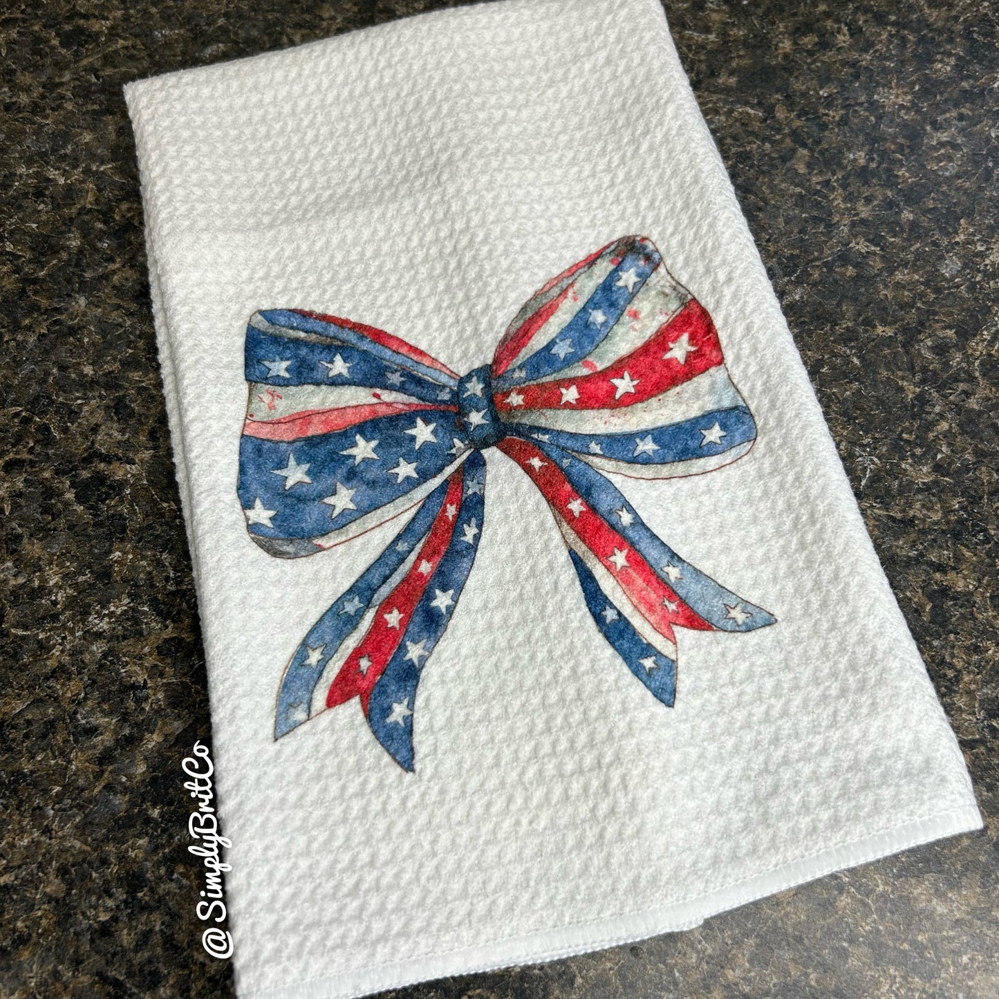 Coquette Patriotic Bow Kitchen Towel | Ready To Ship