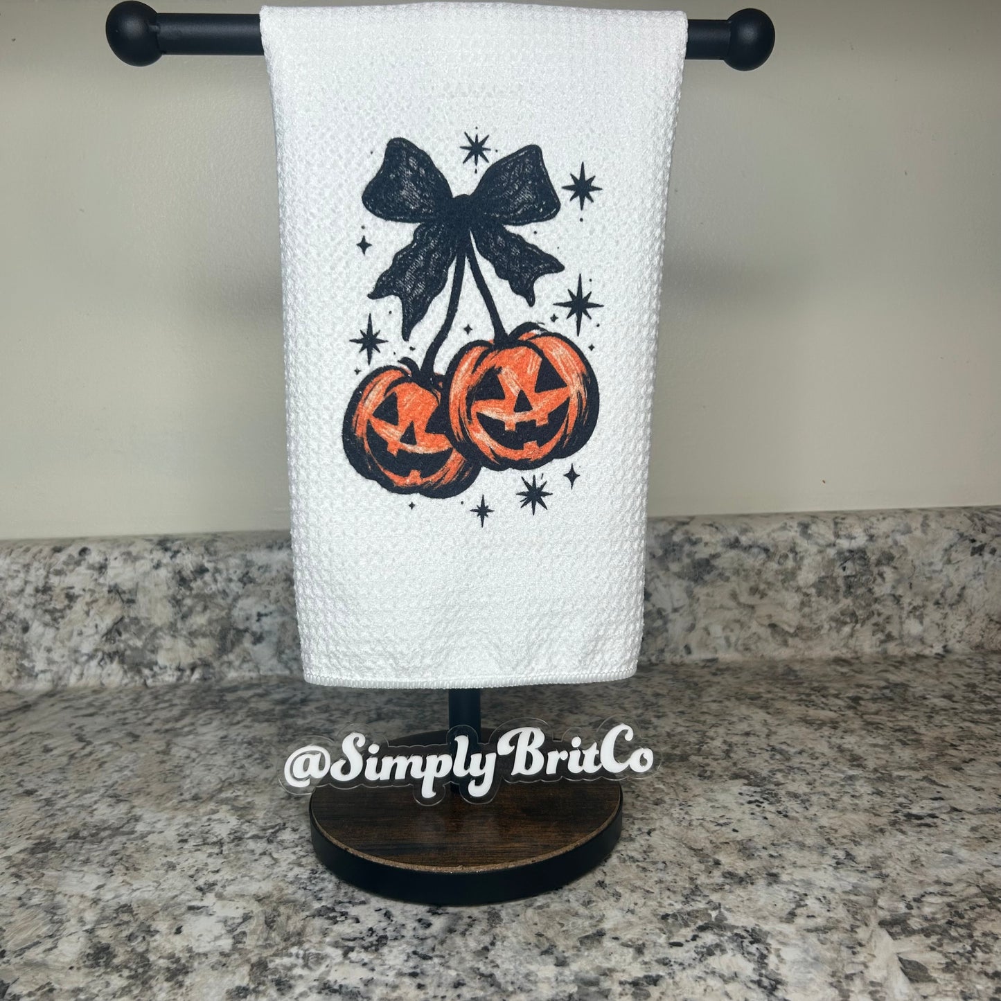 Pumpkin Cherries Fall Kitchen Towel | Ready Ship