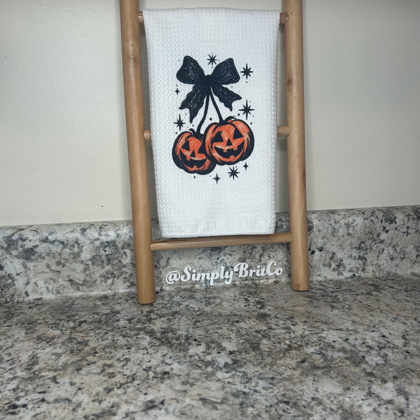 Pumpkin Cherries Fall Kitchen Towel