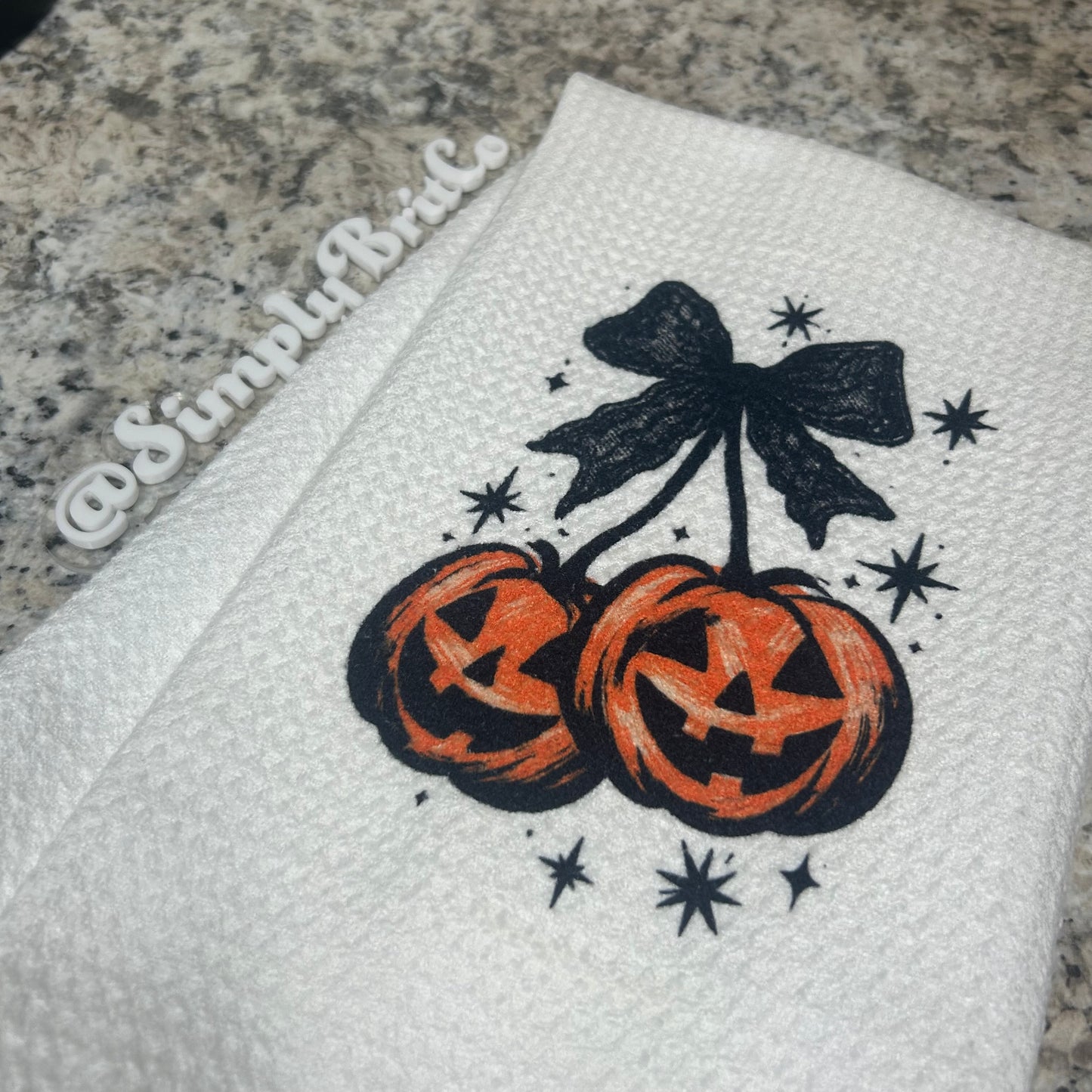 Pumpkin Cherries Fall Kitchen Towel