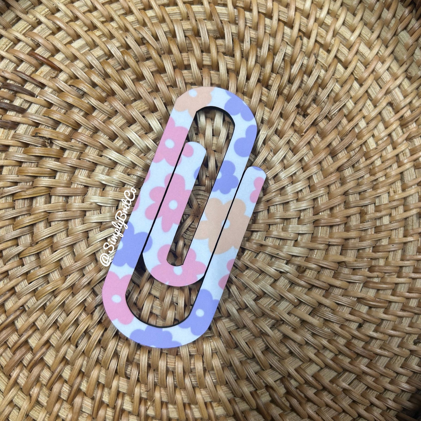 Floral Power Jumbo Paperclip Bookmark | Jumbo Paper Clip for office, school, or the avid book reader in your life |